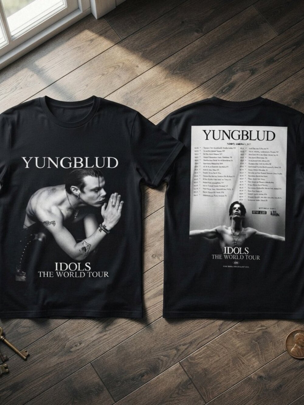 Yungblud Idols The World Tour Concert Vintage Black T-Shirt